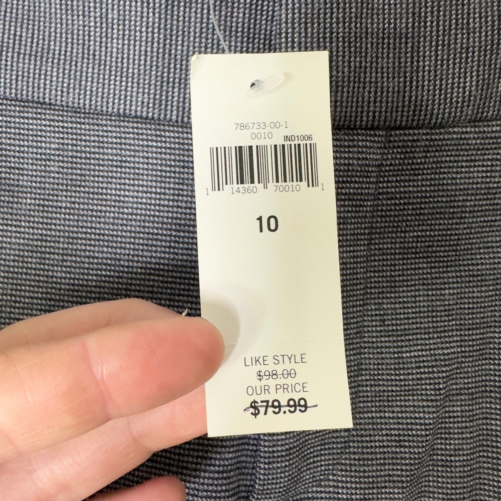 Banana Republic Jackson Pants Womens 10 Wool Business Trousers Gray Mid Rise NWT - Picture 4 of 7